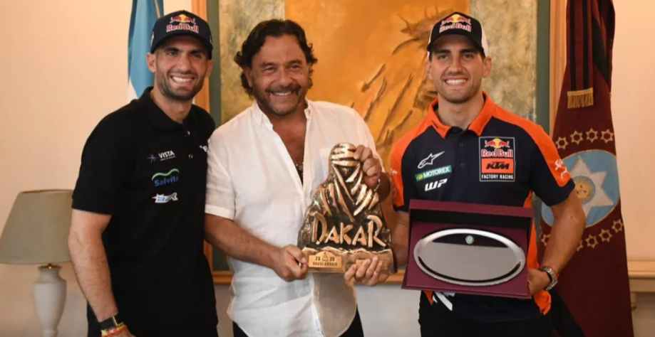 El gobernador Sáenz recibió a Luciano Benavides, campeón salteño del Dakar 2026